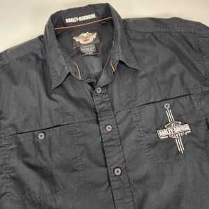 Harley-Davidson Men's XL Chest Pocket Logo Shirt Black Long Sleeve